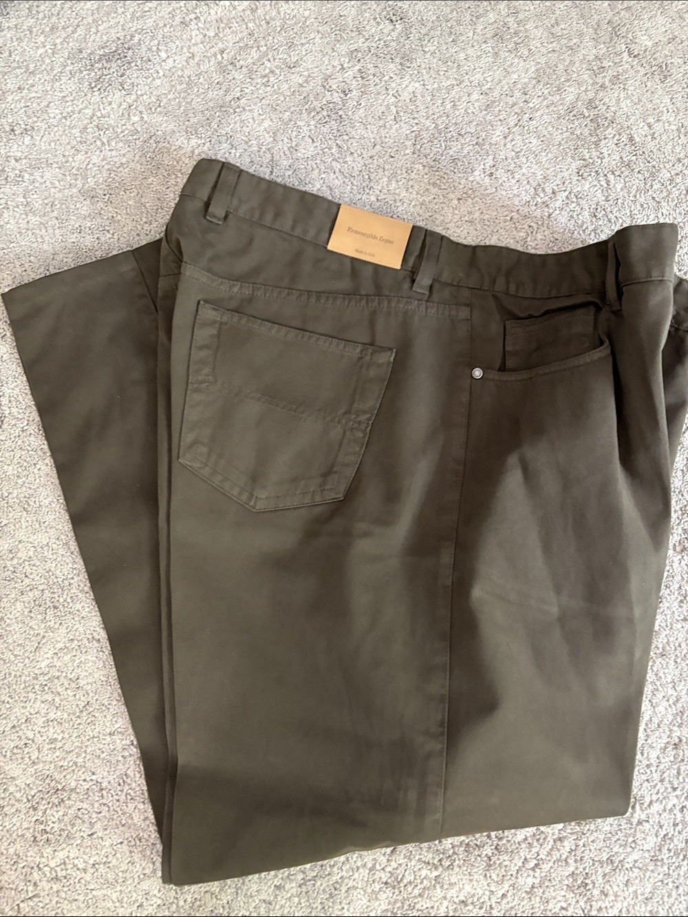 Ermeneglido Zegna Olive Green Casual Pants 44